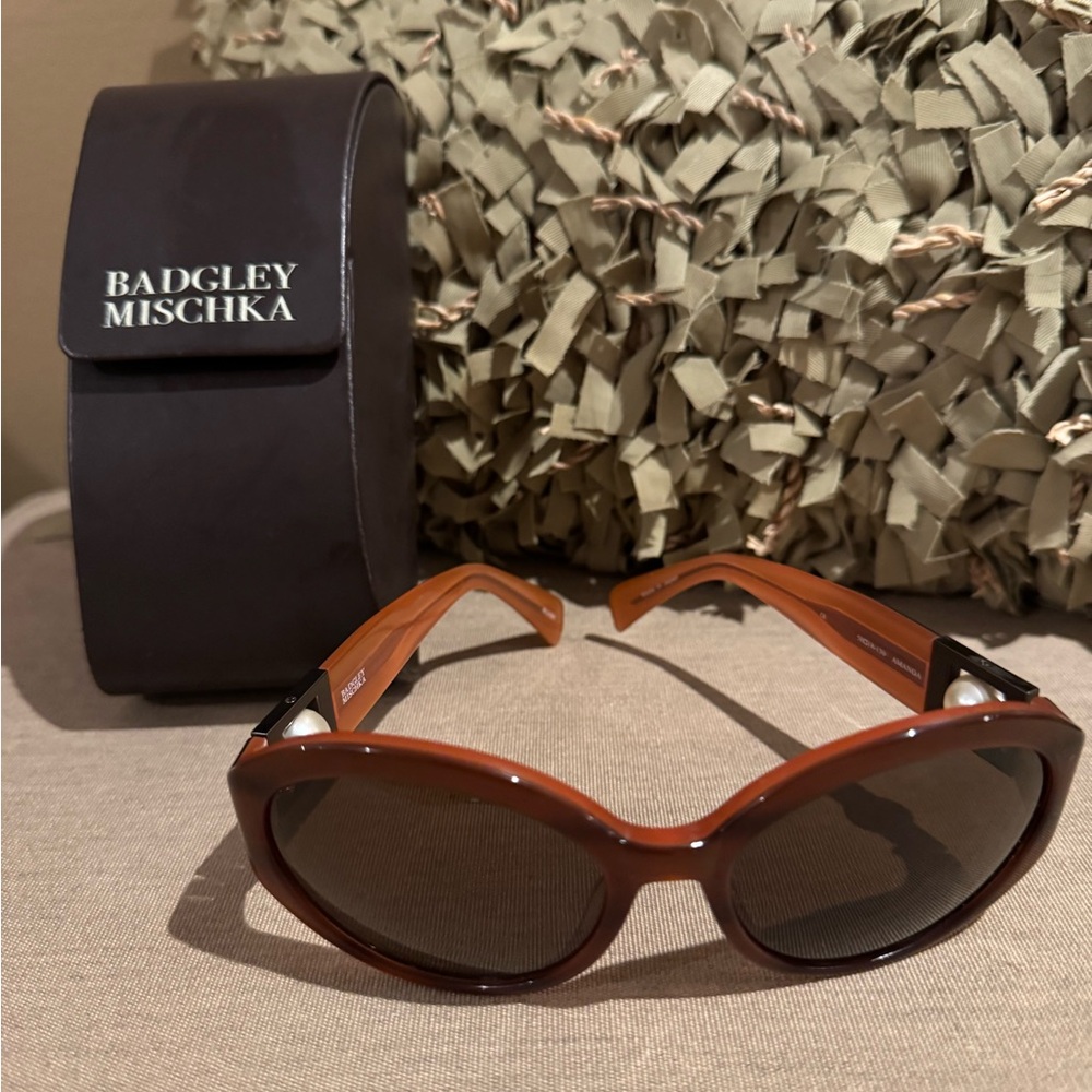 Badgley Mishka Sunglasses with Pearl Embellishment